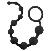 Load image into Gallery viewer, Anal Adventures Platinum Silicone 10 Anal Beads Black
