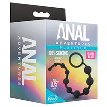 Load image into Gallery viewer, Anal Adventures Platinum Silicone 10 Anal Beads Black