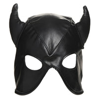 Load image into Gallery viewer, Master Series Dungeon Demon Bondage Hood with Horns