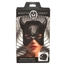 Load image into Gallery viewer, Master Series Dungeon Demon Bondage Hood with Horns
