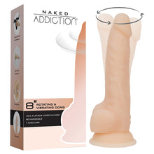 Load image into Gallery viewer, Naked Addiction Rotating & Vibrating Dong-Vanilla 8"